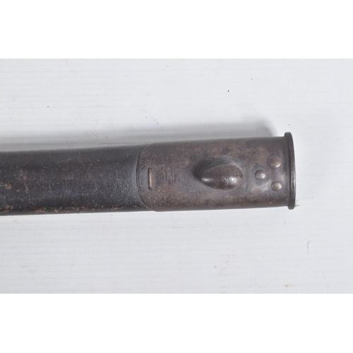 278 - A 1907 PATTERN RIFLE BAYONET FOR USE WITH A LEE ENFIELD RIFLE, the blade is clearly stamped and it c... 