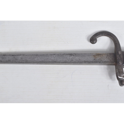 279 - A FRENCH 1977 DATED GRAS BAYONET AND SCABBARD, this is in good condition and the top of the blade is... 