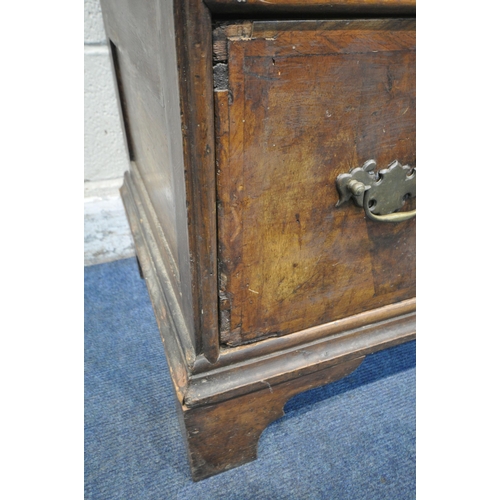 154 - A GEORGIAN AND LATER MAHOGANY CHEST OF TWO DRAWERS, on bracket feet, width 79cm x depth 49cm x heigh... 