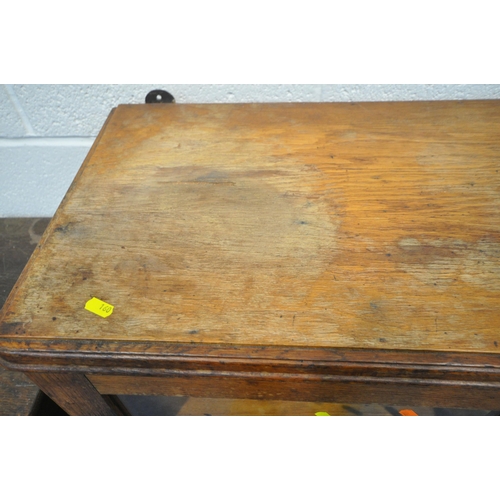 160 - A 1940'S OAK SIDEBOARD, along with an oak glazed two door bookcase and a record cabinet, condition r... 