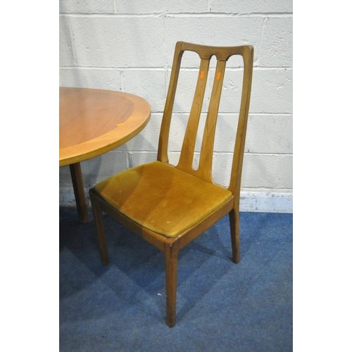 169 - A MID 20TH CENTURY NATHAN TEAK EXTENDING DINING TABLE, with a single folding additional leaf, extend... 