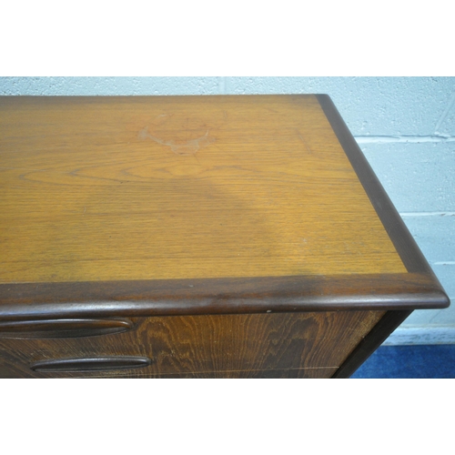 171 - A MID-CENTURY TALL TEAK CHEST OF SIX GRADUATED DRAWERS, width 77cm x depth 42cm x height 118cm, cond... 