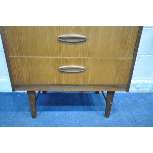 171 - A MID-CENTURY TALL TEAK CHEST OF SIX GRADUATED DRAWERS, width 77cm x depth 42cm x height 118cm, cond... 