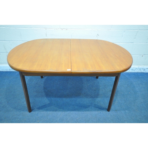 177 - A MID-CENTURY YOUNGER TEAK EXTENDING TABLE, with a single fold out leaf, extended length 205cm x clo... 