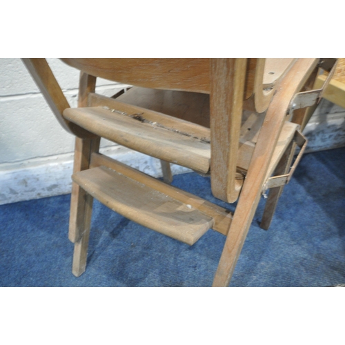 198 - A SET OF THREE IKEA CHAIRS, a pair of stacking chairs, along with a stool, condition report: all wit... 