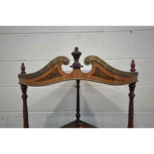 213 - AN ITALIAN TALL FIVE TIER BOW FRONT WHAT-NOT, width 64cm x depth 46cm x height 200cm, condition repo... 