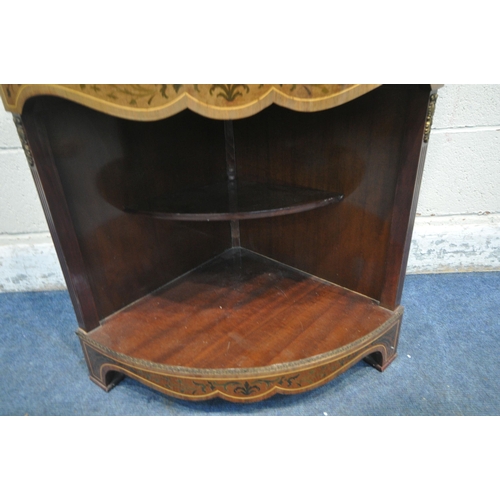 213 - AN ITALIAN TALL FIVE TIER BOW FRONT WHAT-NOT, width 64cm x depth 46cm x height 200cm, condition repo... 