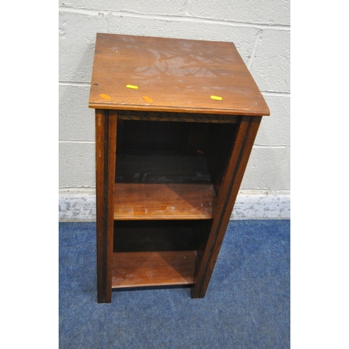 228 - TWO 20TH CENTURY OAK BOOKCASES, the larger bookcase with double cupboard doors, width 69cm x depth 2... 