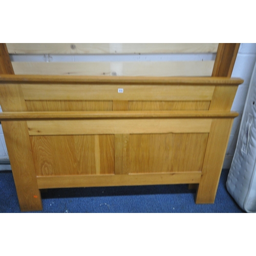 274 - A MODERN OAK 4FT6 BEDSTEAD, with siderails and slats