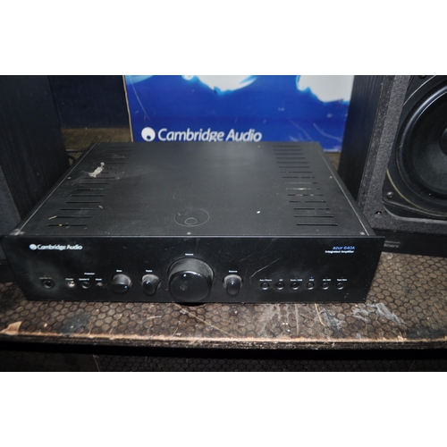 52 - A CAMBRIDGE AUDIO AZUR 640A-B INTEGRATED AMPLIFIER in original box (no remote), a pair of Mordaunt S... 