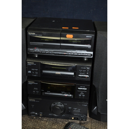 56 - A TECHNICS HI FI SYSTEM comprising of a SE-CH 540 amp, a ST-CH540 controller, a SL-CH 570 CD, a RS-C... 