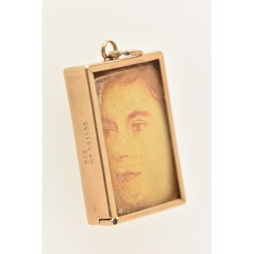 434 - A 9CT GOLD ONE SHILLING BANKNOTE CHARM, of a rectangular form, engraved 'In emergency break glass', ... 