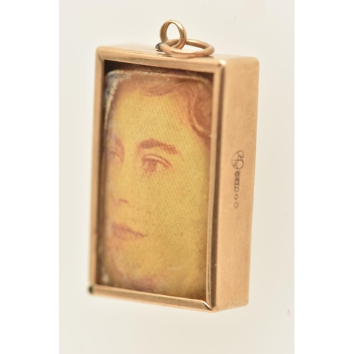 434 - A 9CT GOLD ONE SHILLING BANKNOTE CHARM, of a rectangular form, engraved 'In emergency break glass', ... 