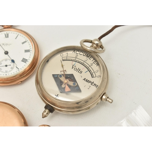 506 - AN ASSORTMENT OF POCKET WATCHES, to include a rolled gold hand wound movement 'Waltham U.S.A' open f... 