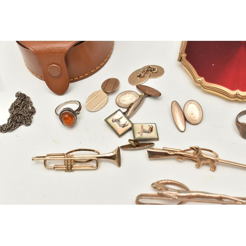 548 - A BOX OF ASSORTED ITEMS, to include a 'Georg Jensen' silver St. Christopher pendant, hallmarked Lond... 