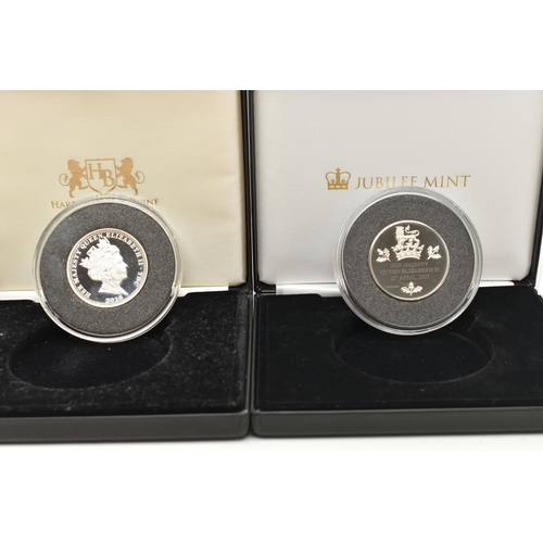 561 - TWO CASED COINS, to include a 'Harrington & Byrne' 2016 year of the Three Kings £5 Silver Piedfort c... 