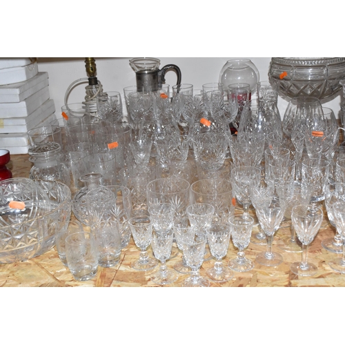 756 - A LARGE QUANTITY OF ASSORTED CRYSTAL CUT GLASSWARE to include a quantity of Richardsons aperitif gla... 