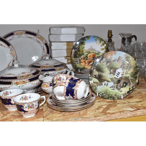 757 - A LAWLEY'S 'CRANSTONE' DINNER AND TEA SERVICE AND ELEVEN COALPORT COLLECTOR PLATES comprising two ov... 