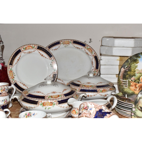 757 - A LAWLEY'S 'CRANSTONE' DINNER AND TEA SERVICE AND ELEVEN COALPORT COLLECTOR PLATES comprising two ov... 