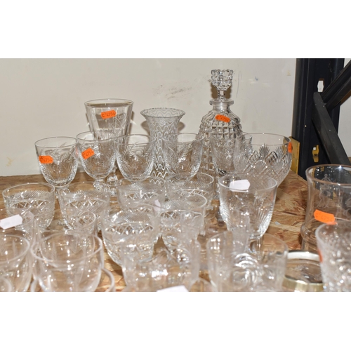 768 - A GROUP OF CUT CRYSTAL AND GLASSWARE, comprising five Brierley Crystal 'Stratford' pattern wine glas... 