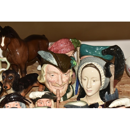 770 - A COLLECTION OF ROYAL DOULTON CHARACTER JUGS, comprising Robin Hood D6527, Lumberjack D6610, Dick Tu... 