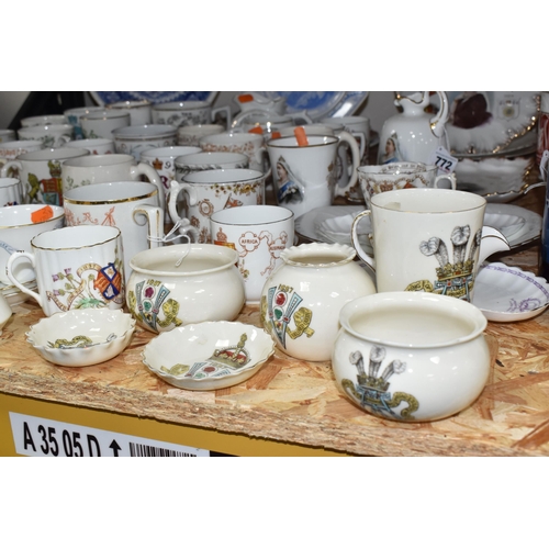 772 - A LARGE QUANTITY OF QUEEN VICTORIA COMMEMORATIVE PORCELAIN, comprising W.H Goss trinket dishes, bud ... 