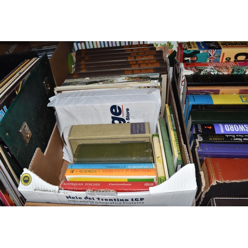 776 - SIX BOXES AND LOOSE BOOKS, L.P RECORDS AND VIDEO CASSETTES, approximately thirty L.P records, artist... 