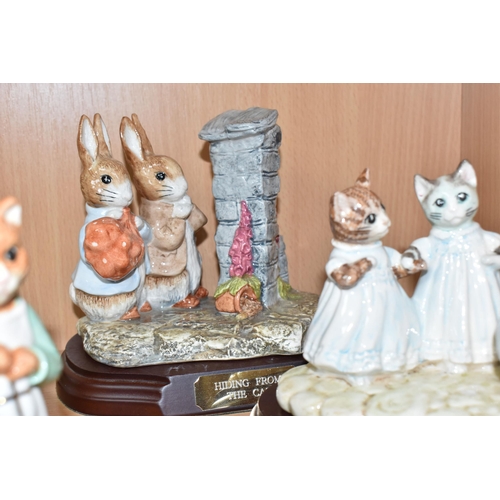 819 - THREE BESWICK 'PETER RABBIT AND FRIENDS' FIGURE GROUPS, comprising Ginger and Pickles, limited editi... 