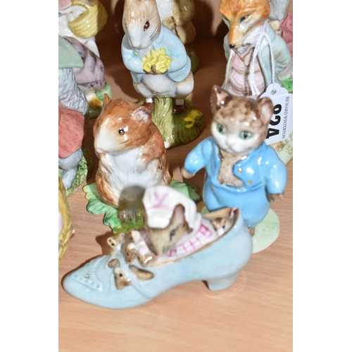 824 - ELEVEN BESWICK BEATRIX POTTER FIGURES, comprising Foxy Whiskered Gentleman BP-2 backstamp, Tom Kitte... 