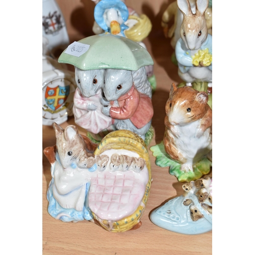 824 - ELEVEN BESWICK BEATRIX POTTER FIGURES, comprising Foxy Whiskered Gentleman BP-2 backstamp, Tom Kitte... 