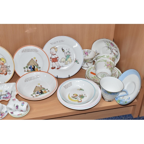 831 - A COLLECTION OF SHELLEY AND PARAGON NURSERY AND TEA WARES, to include Shelley Mabel Lucie Attwell nu... 