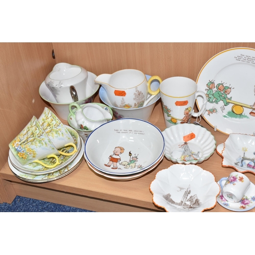 831 - A COLLECTION OF SHELLEY AND PARAGON NURSERY AND TEA WARES, to include Shelley Mabel Lucie Attwell nu... 