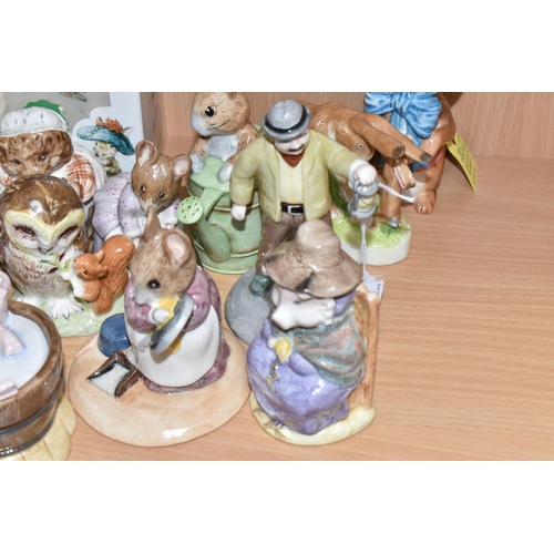 845 - TWELVE BESWICK MOSTLY BEATRIX POTTER CHARACTER FIGURINES comprising a boxed 'Tailor of Gloucester' s... 