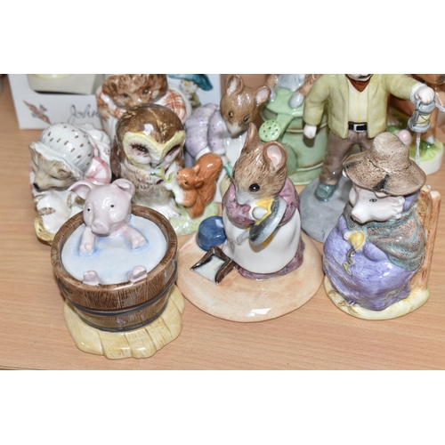 845 - TWELVE BESWICK MOSTLY BEATRIX POTTER CHARACTER FIGURINES comprising a boxed 'Tailor of Gloucester' s... 