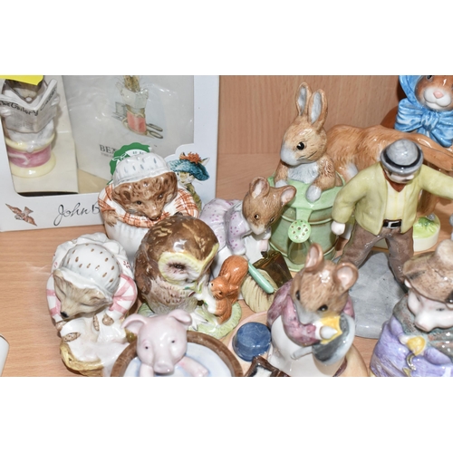 845 - TWELVE BESWICK MOSTLY BEATRIX POTTER CHARACTER FIGURINES comprising a boxed 'Tailor of Gloucester' s... 