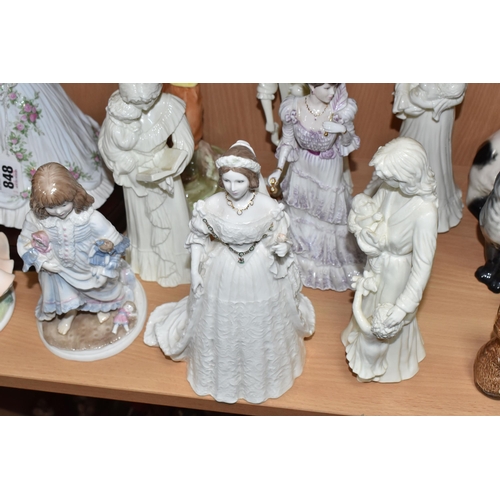 848 - A GROUP OF ROYAL WORCESTER AND COALPORT FIGURINES to include a group of Royal Worcester figurines co... 