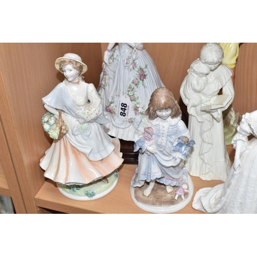 848 - A GROUP OF ROYAL WORCESTER AND COALPORT FIGURINES to include a group of Royal Worcester figurines co... 