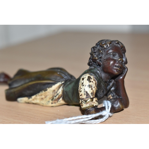 858 - A PAIR OF FRANZ BERGMAN COLD PAINTED BRONZE FIGURES OF CHILDREN both marked with the Bergman mark, t... 