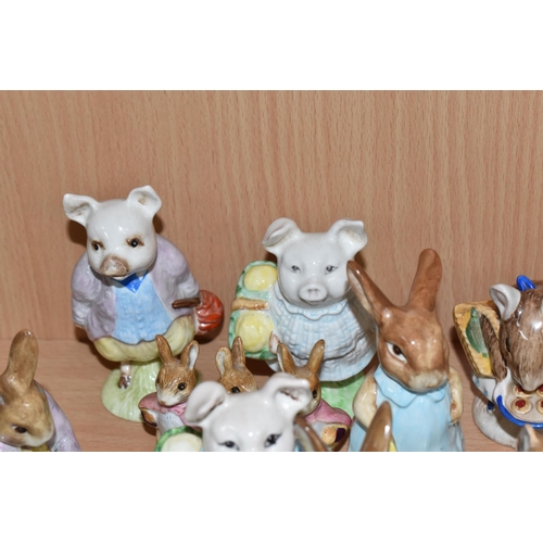 863 - A GROUP OF THIRTEEN BESWICK BEATRIX POTTER FIGURES comprising 'Pigling Bland,' 'Jemima Puddleduck,' ... 