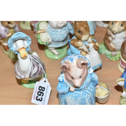 863 - A GROUP OF THIRTEEN BESWICK BEATRIX POTTER FIGURES comprising 'Pigling Bland,' 'Jemima Puddleduck,' ... 