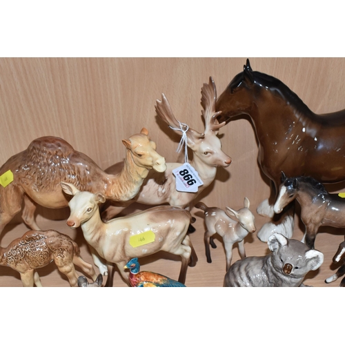 866 - A GROUP OF TWENTY-TWO BESWICK ANIMAL comprising 'Palomino Mare Facing Right' No. 1991, a 'brown Shir... 