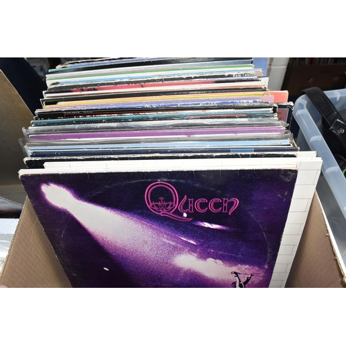 883 - A BOX OF MOSTLY 80s/ROCK/PROGRESSIVE ROCK LPS to include eight Queen LPs comprising 'A Night at The ... 