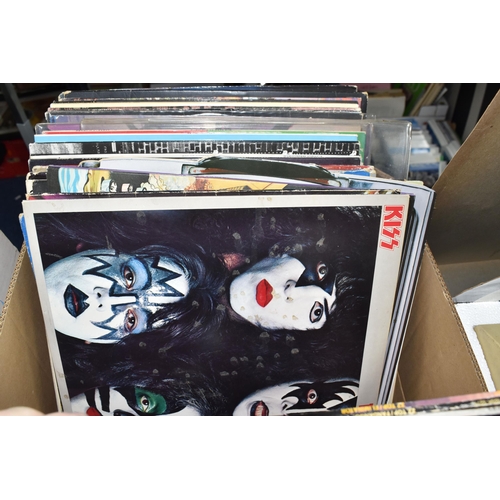 886 - A BOX OF APPROXIMATELY FORTY PROGRESSIVE ROCK AND ROCK LPS to include Judas Priest 'Stained Glass' C... 