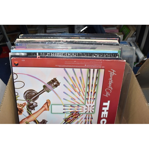 886 - A BOX OF APPROXIMATELY FORTY PROGRESSIVE ROCK AND ROCK LPS to include Judas Priest 'Stained Glass' C... 