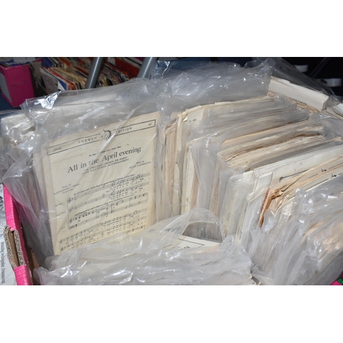 890 - ONE BOX OF SHEET MUSIC containing several hundred pieces of sheet music from choral and operatic gen... 