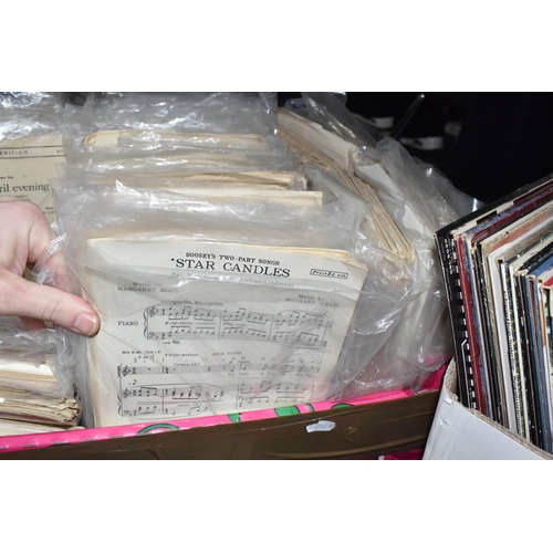 890 - ONE BOX OF SHEET MUSIC containing several hundred pieces of sheet music from choral and operatic gen... 