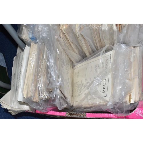 890 - ONE BOX OF SHEET MUSIC containing several hundred pieces of sheet music from choral and operatic gen... 