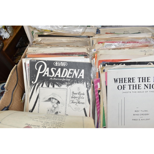 894 - ONE BOX OF SHEET MUSIC containing approximately 850 pieces of sheet  music from classical and folk g... 