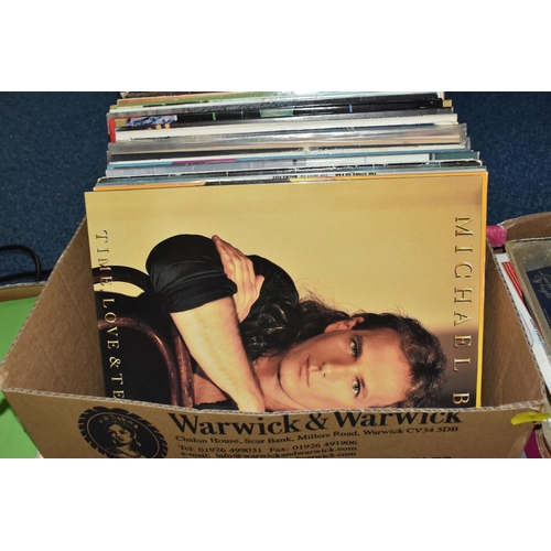 898 - TWO BOXES CONTAINING APPROXIMATELY SEVENTY LPS to include assorted genres to include country, classi... 