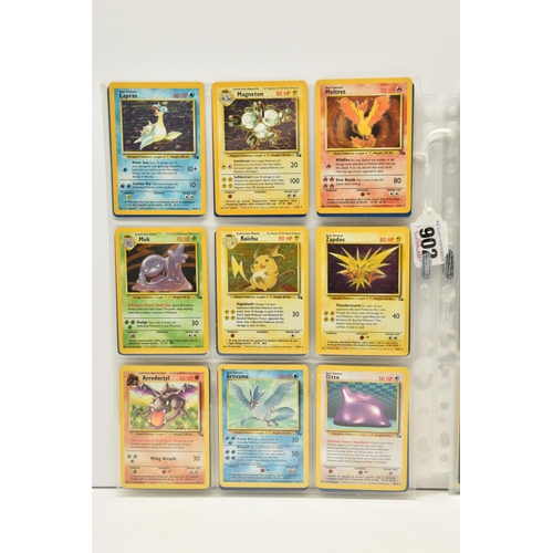 902 - NEAR COMPLETE POKEMON FOSSIL SET, only missing cards 25 and 28, card condition varies, Dragonite 19/... 